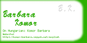 barbara komor business card